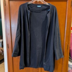 J.McLaughlin Navy Women's Open Front Cardigan Eith Zebra Print Sleeve Detail